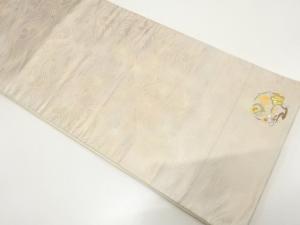 アンティーク　箔置き螺鈿　枝梅に小槌模様袋帯（材料）